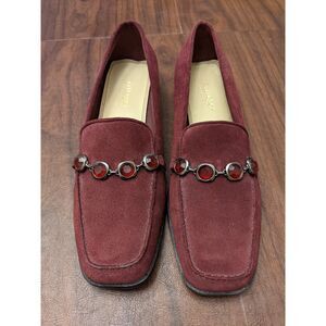 Liz Claiborne Villager Size 9M Burgundy Suede Loafers